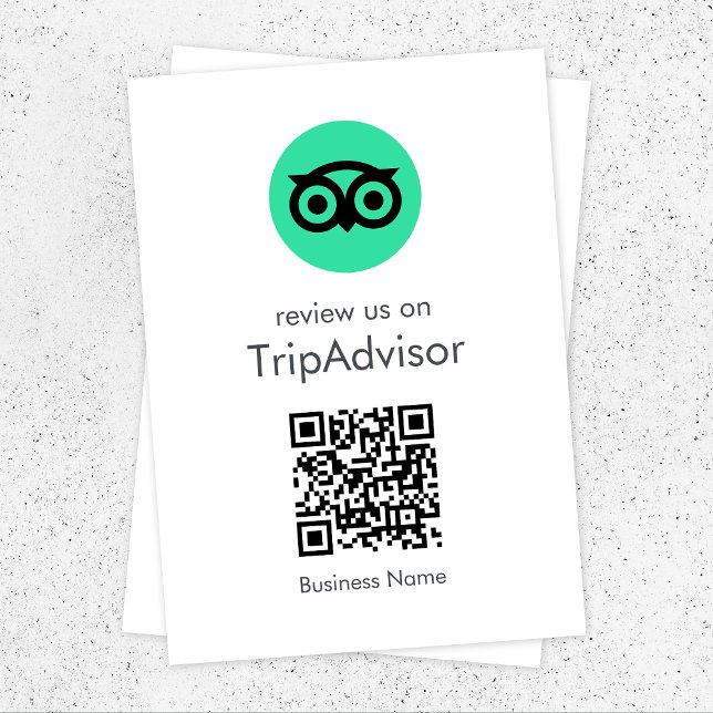 Tripadvisor-Reviews | Business Review QR Code Begleitkarte (Gain Tripadvisor reviews & grow your business with this rating request enclosure card or handout.)