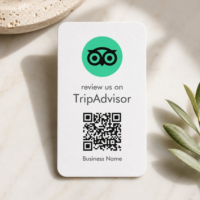 Tripadvisor-Reviews | Business Review QR Code Visitenkarte (Gain Tripadvisor reviews & grow your business with this rating request business card or insert.)