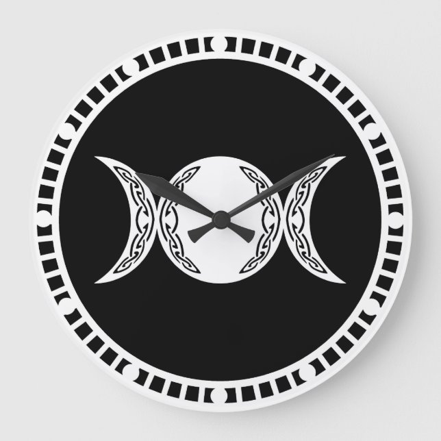 Tripe Goddess-Symbol Große Wanduhr (Vorderseite)