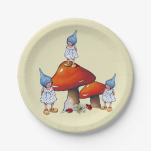 Tripet Gnomes-Mädchen, Toadstool-ursprüngliche Pappteller