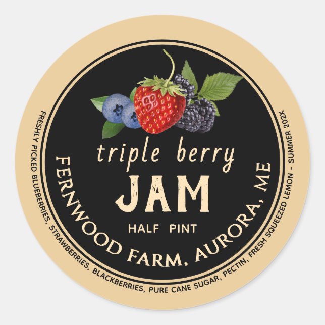 Triple Berry Jam Classic Round Sticker (Vorderseite)