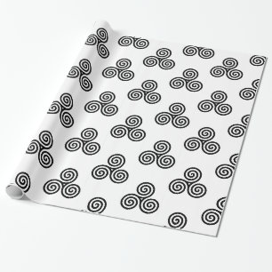 Triple Black Spirals Thunder_Cove Geschenkpapier