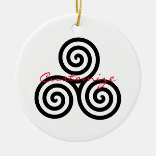 Triple Black Spirals Thunder_Cove Keramik Ornament