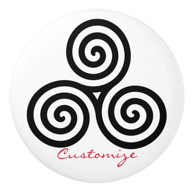 Triple Black Spirals Thunder_Cove Keramikknauf (Vorderseite)