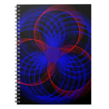 Triple Blueberry Accent Geometric Spiral Notebook