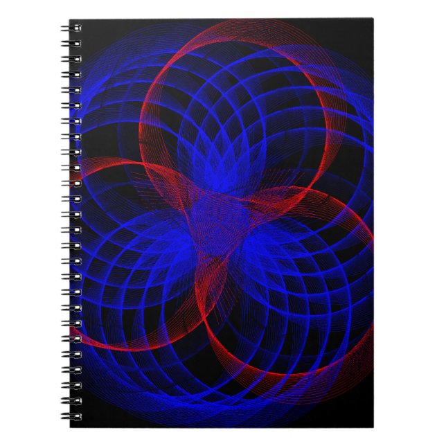 Triple Blueberry Accent Geometric Spiral Notebook Notizblock (Vorderseite)