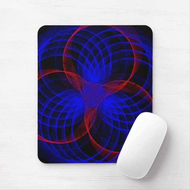Triple Blueberry Color Accent Geometric Mouse Pad Mousepad (Mit Mouse)