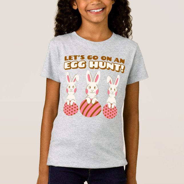 Triple Bunny Egg Hunt Kids Shirt (Vorderseite)