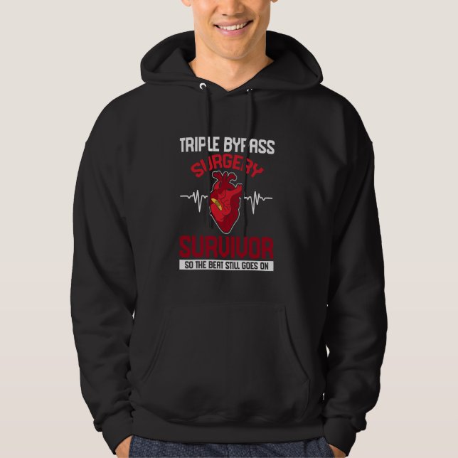 Triple Bypass Operation Survivor Open Heart Operat Hoodie (Vorderseite)