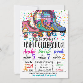 Triple Celebration Roller Skaten Disco Einladung