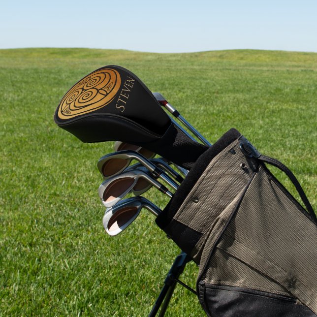 Triple Celtic Knot Swirl Mandala Golf Headcover (In SItu)