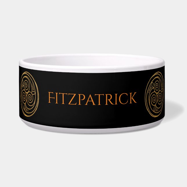 Triple Celtic Knot Swirl Mandala Keramik Pet Bowl Napf (Vorderseite)