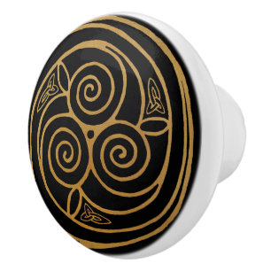 Triple Celtic Knot Swirl Mandala Keramikknauf