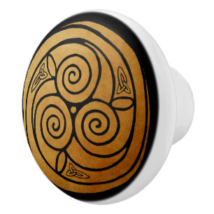 Triple Celtic Knot Swirl Mandala Keramikknauf