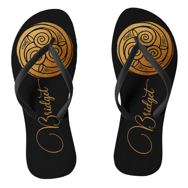 Triple Celtic Knot Swirl Mandala Personalisiert Flip Flops (Fußbett)