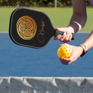 Triple Celtic Knot Swirl Mandala Personalisiert Pickleball Schläger