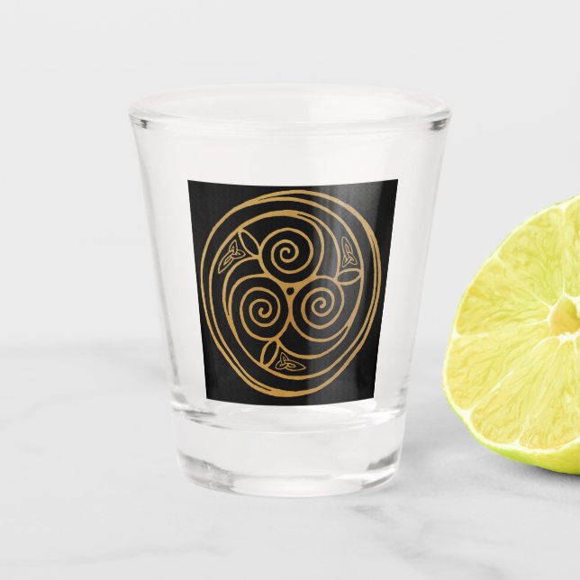 Triple Celtic Knot Swirl Mandala Schnapsglas (Vorderseite)
