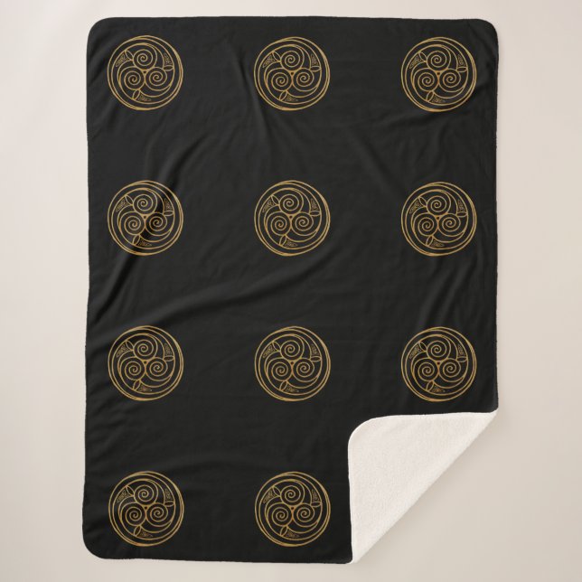 Triple Celtic Knot Swirl Mandala Sherpadecke (Vorderseite)
