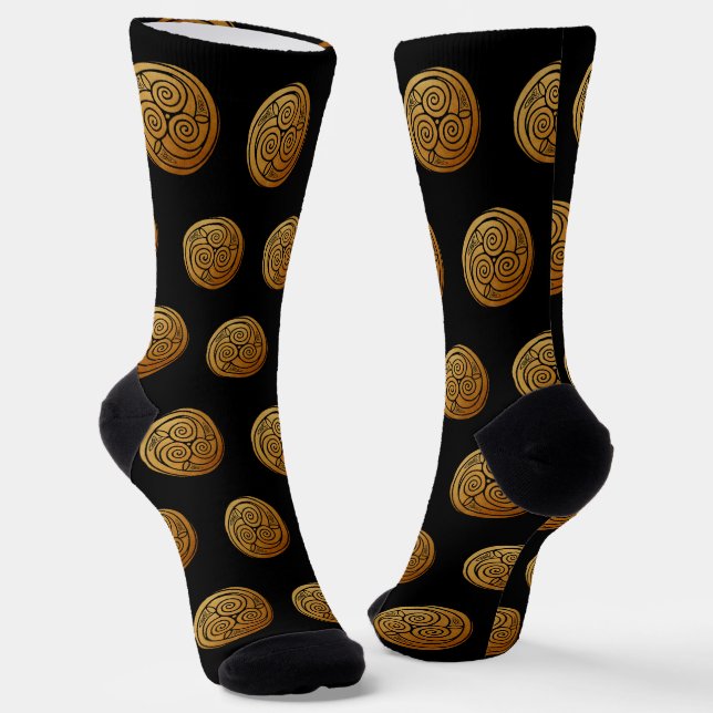 Triple Celtic Knot Swirl Mandala Socken (Gewinkelt)