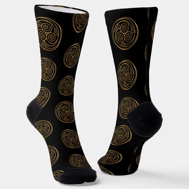 Triple Celtic Knot Swirl Mandala Socken (Gewinkelt)