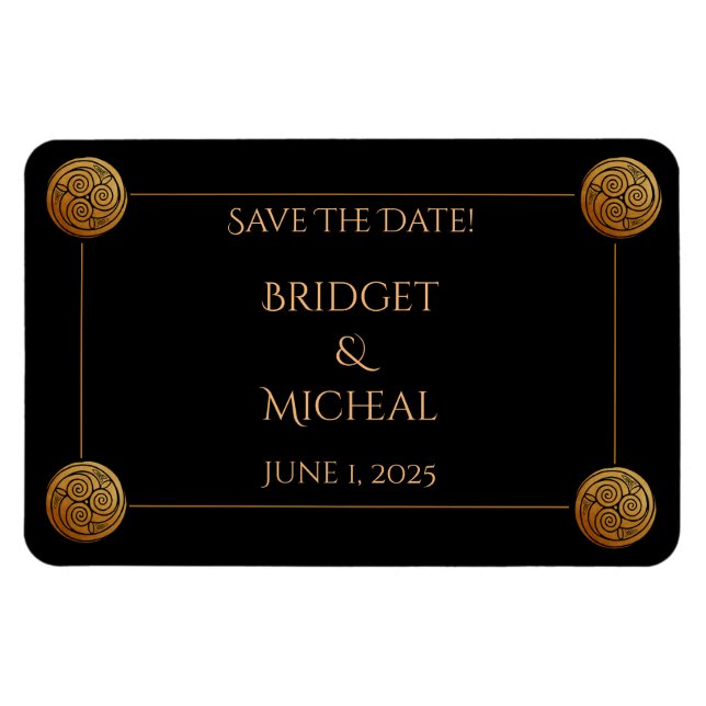 Triple Celtic Knot Swirl Wedding Magnet (Horizontal)