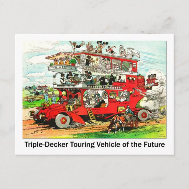 Triple-decker Touring Vehicle of the Future Postkarte (Vorderseite)