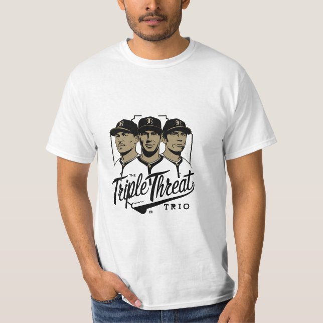 Triple-Drohdreifach-Baseballspiel-Liebhaber Grafik T-Shirt (Vorderseite)