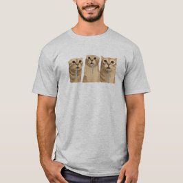 Triple Drooling Goofy Cats Meme T-Shirt
