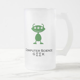 Triple Eye Computer Science Geek grün Mattglas Bierglas