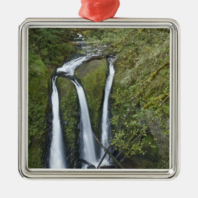 Triple Falls, Columbia River Gorge Ornament Aus Metall (Vorne)