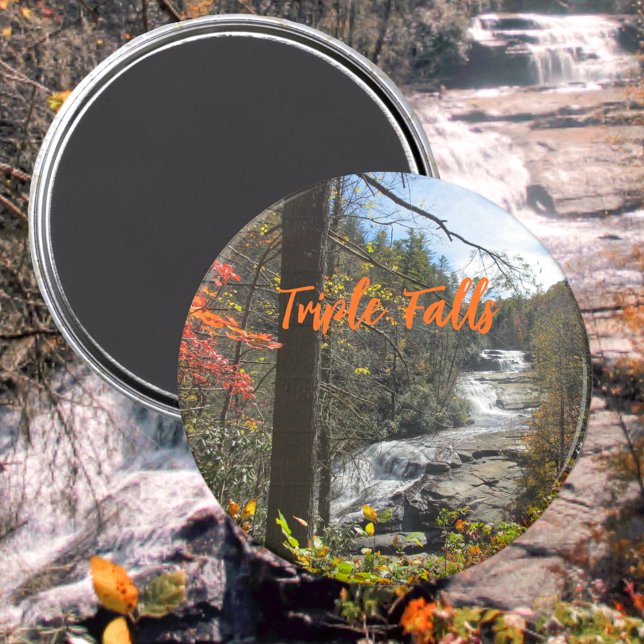 Triple Falls North Carolina Wasserfall Fotografie Magnet (Von Creator hochgeladen)