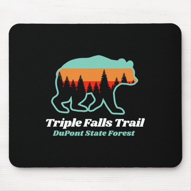 Triple Falls Trail Dupont Staat Forest Bear Souven Mousepad (Vorne)
