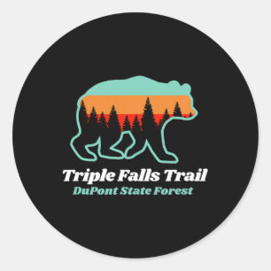 Triple Falls Trail Dupont Staat Forest Bear Souven Runder Aufkleber