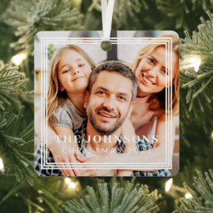 Triple Frame Moderner Chic Familienurlaub Foto Ornament Aus Metall