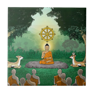 Triple Gemes: Buddha, Dharma, Sangha Keramik Tile Fliese