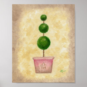 Triple Globe Topiary Art Print Poster