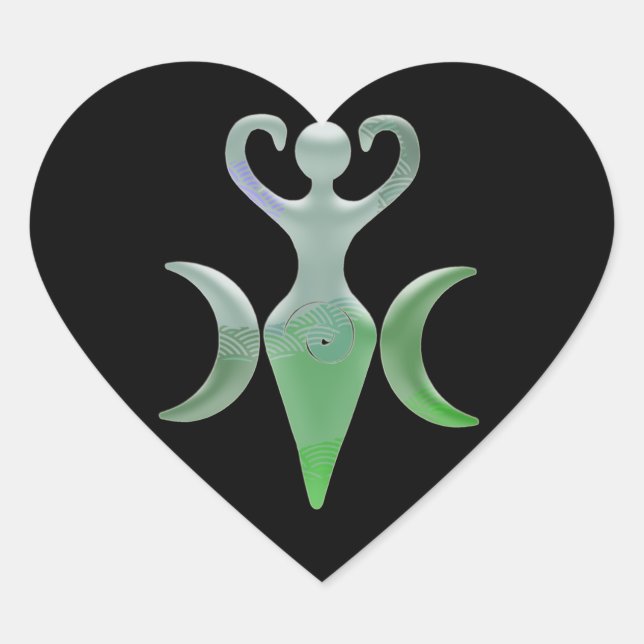 Triple Goddess Herz-Aufkleber (Vorderseite)