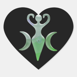 Triple Goddess Herz-Aufkleber