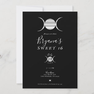 Triple Goddess Mondzyklus Silber & Schwarz Sweet 1 Einladung