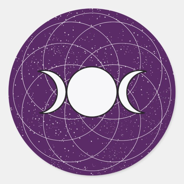 Triple Goddess Moon Runder Aufkleber (Vorderseite)
