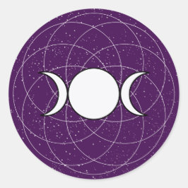Triple Goddess Moon Runder Aufkleber