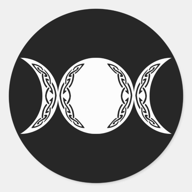 Triple Goddess Moon Symbol Runder Aufkleber (Vorderseite)