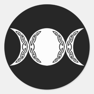 Triple Goddess Moon Symbol Runder Aufkleber