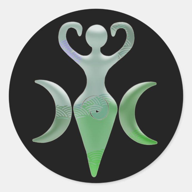 Triple Goddess Runder Aufkleber (Vorderseite)