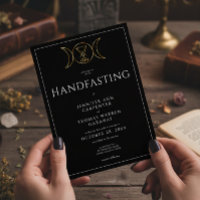 Triple Goddess Wiccan Moon Black Handfast zwei Sei