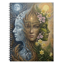 Triple Goddess Winter to Spring Imbolc Fantasy Art Notizblock