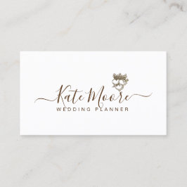 Triple Hearts und Crown Script Wedding Planner Visitenkarte