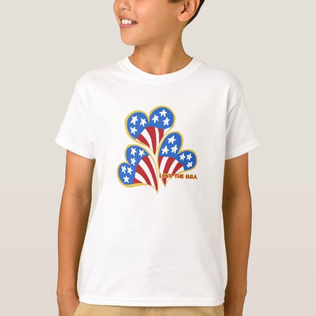 Triple Hearts USA Girls T - Shirt (Vorderseite)