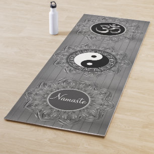 Triple Hexagon Mandalase OM Symbol Yin Yang Namast Yogamatte