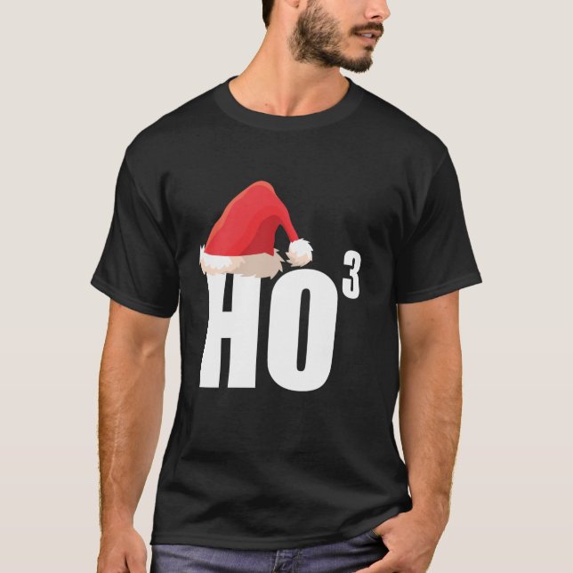 Triple Ho Ho Third Power Math Nerd Funny Christmas T-Shirt (Vorderseite)